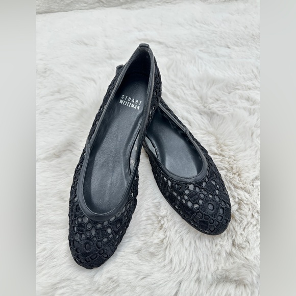 Stuart Weitzman Eyelet dippy lace Ballet Flats size‎ 7 women’s loafers NWT - Picture 2 of 10